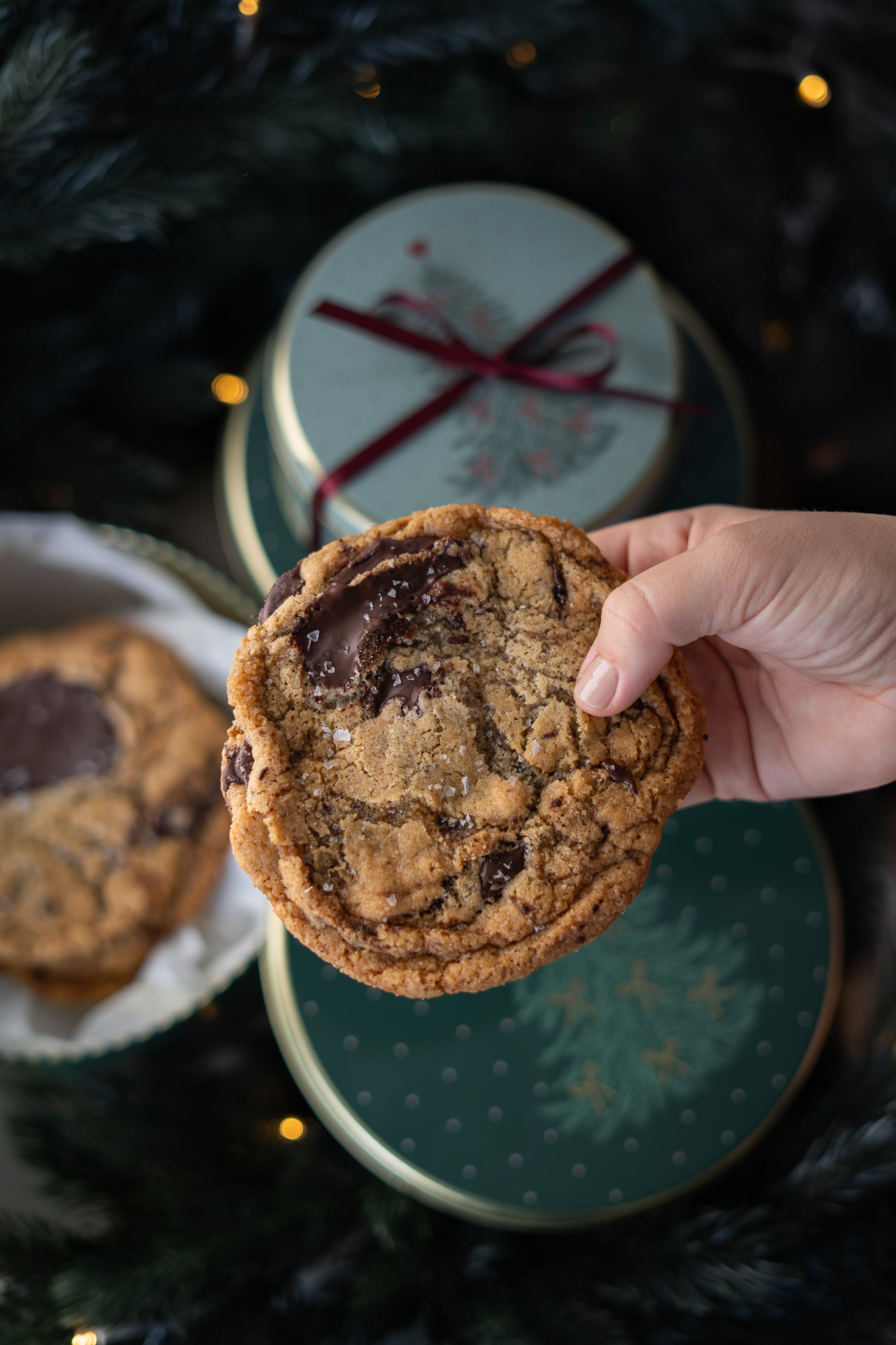 Nordic Cookie Tin: 5 thin crispy chocolate chip cookies